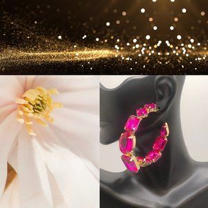 fuchsia Rhinestone earrings
